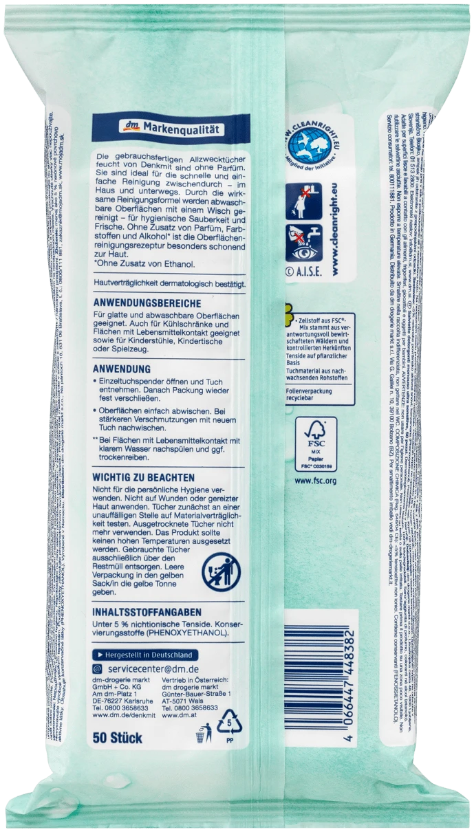Denkmit Vochtige Allesdoekjes Ultra Sensitive, 50 Stuks - Afbeelding 2