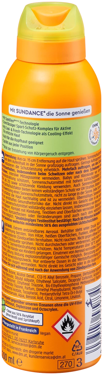 SUNDANCE Zonnebrand Spray Sport Transparant SPF 30 200 ml - Afbeelding 2