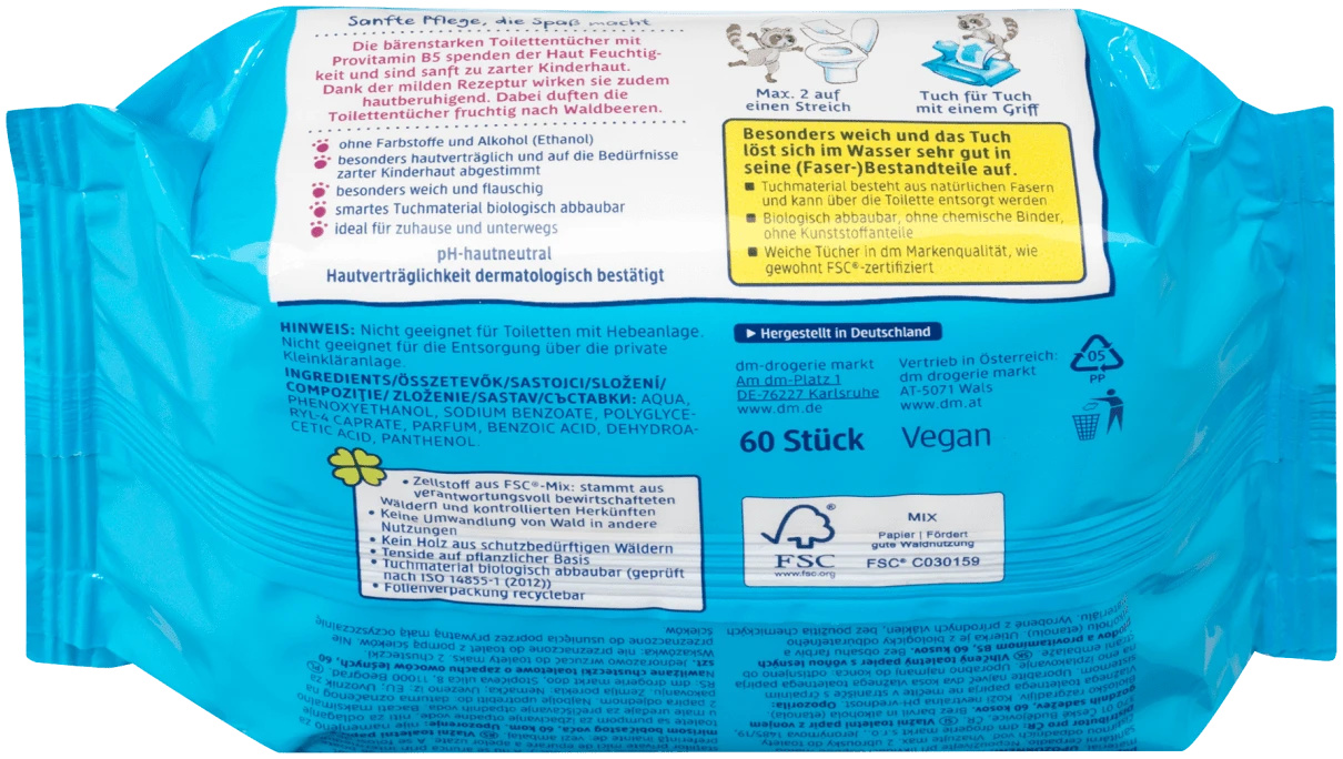 SauBär Vochtige Toiletpapiertjes Bärenstark, 120 Stuks - Afbeelding 2