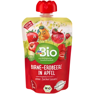 dmBio Pers Peer-Aardbei in Appel, 100 g