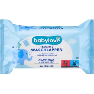 Babylove Natte Waslapjes 80 Stuks