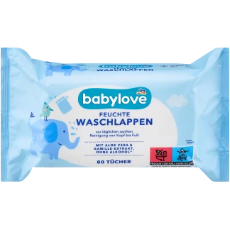Babylove Natte Waslapjes 80 Stuks
