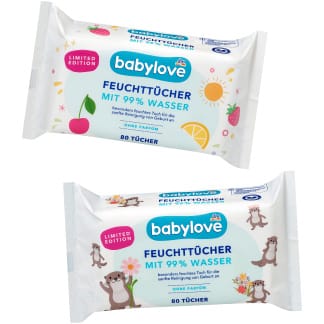 Babylove Vochtige Doekjes Met 99% Water, 80 Stuks