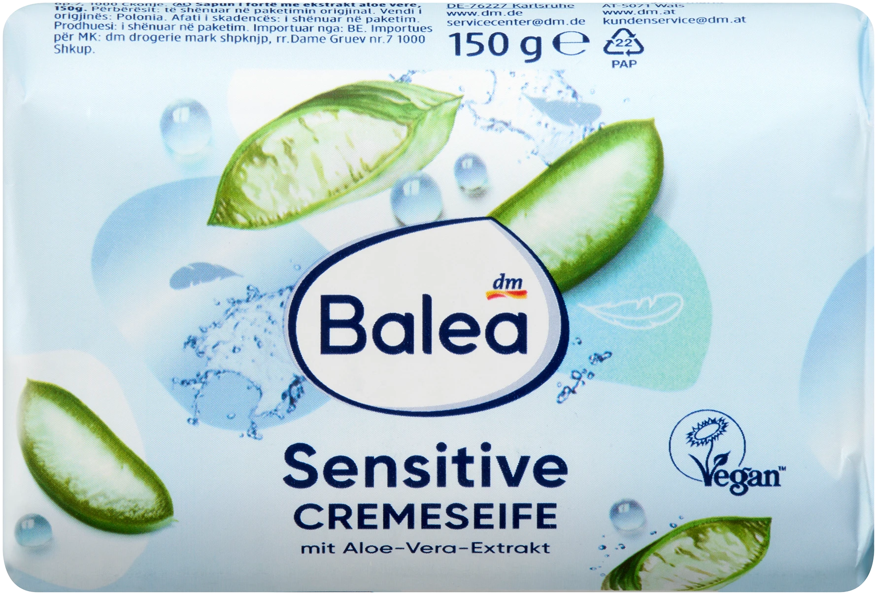 Balea Crème Handzeep Staaf Sensitive Aloe Vera, 150g