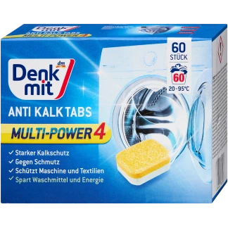 Denkmit Wasmachinereiniger Tabs Anti-Kalk, 60 Stuks