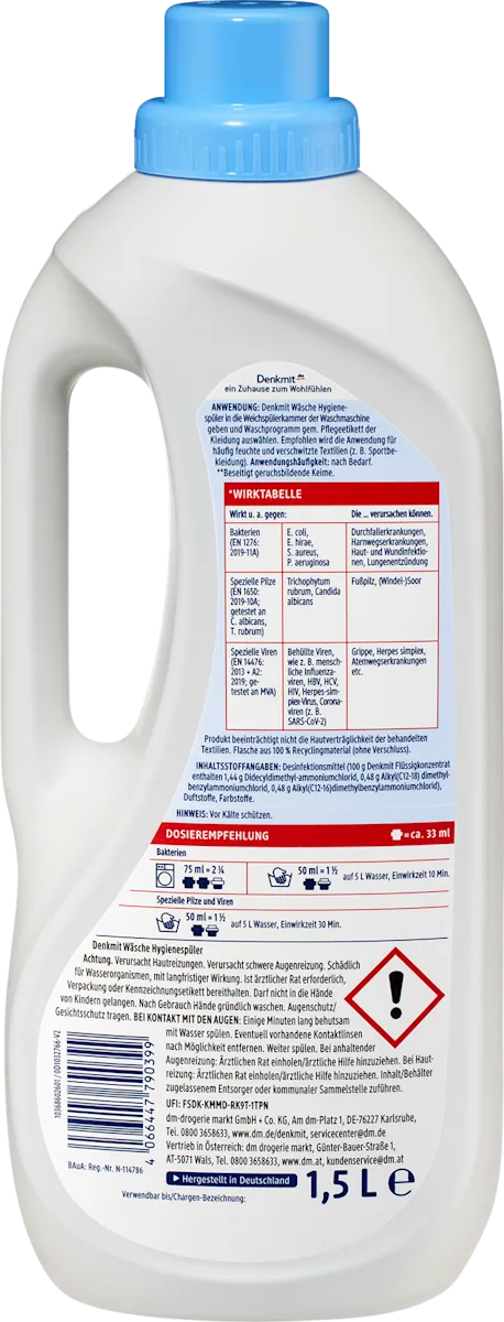 Denkmit Hygiëne Wasmiddel 1,5L – Effectief Tegen Bacteriën - Afbeelding 2
