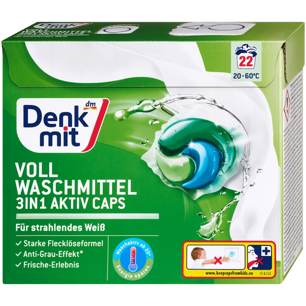 Denkmit Activ Caps 3in1 Wasmiddel, 22 Wl