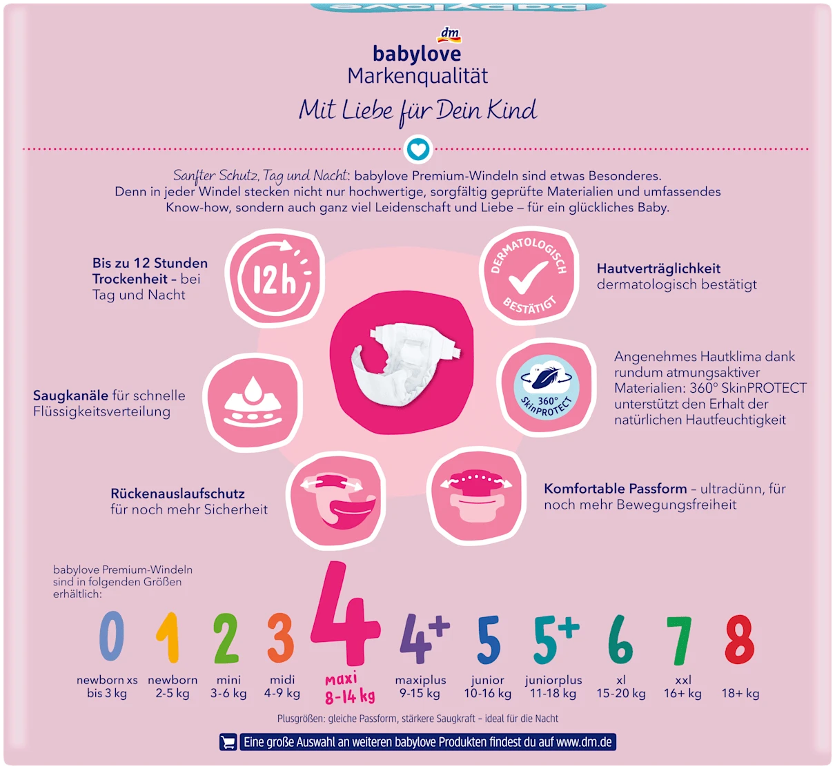Babylove Luiers Premium Maat 4 Maxi (8-14 kg) Jumbopack - Afbeelding 2
