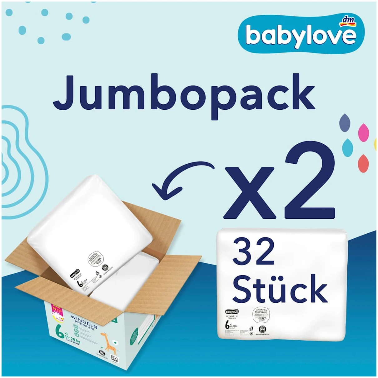 Babylove Luiers Premium Maat 6 XL, Jumbo Pack