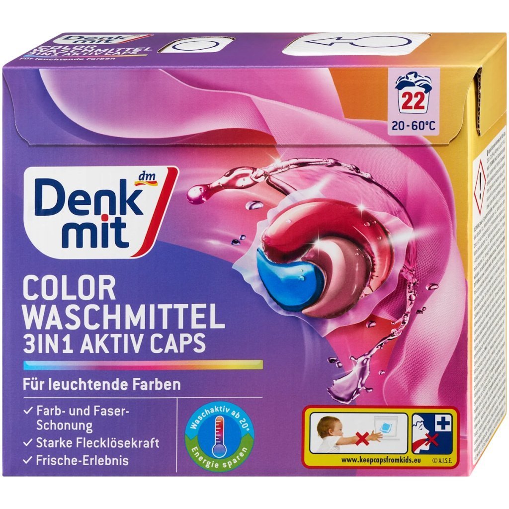 Denkmit 3 in1 Wascapsules Gekleurde Was Aktiv Caps 14 Stuks