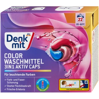 Denkmit 3 in1 Wascapsules Gekleurde Was Aktiv Caps 14 Stuks