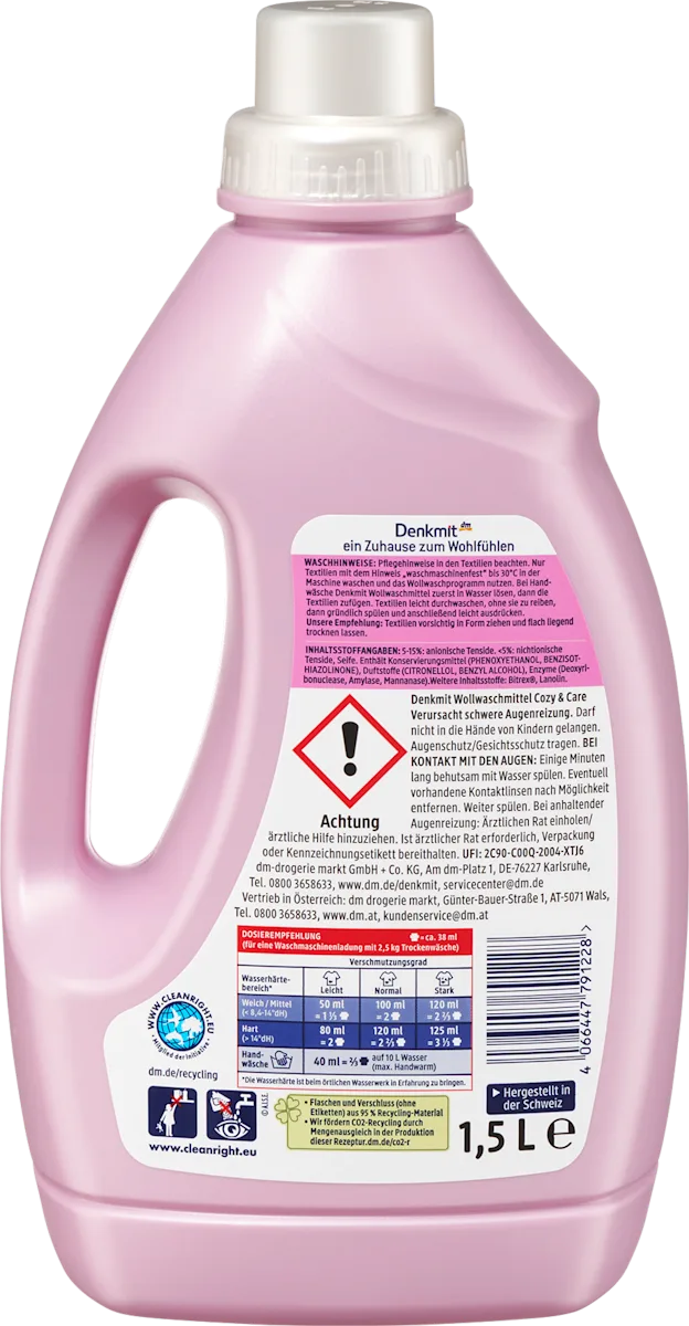 Denkmit Wolwasmiddel Cozy & Care Vloeibaar 1,5L - Afbeelding 2