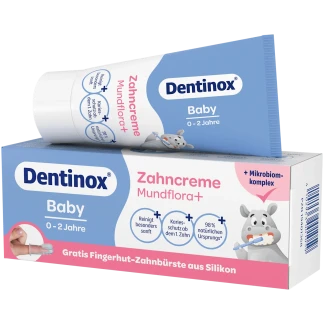 Dentinox Baby Tandpasta Mundflora Plus met Finger‑Tandborstel 0 ‑ 2 Jaar 30 ml
