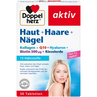 Doppelherz Huid Haar Nagels 30 Tabletten Biotine Zink