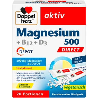 Doppelherz Magnesium B12 D3 500 Mg Direktgranulat 20 Sticks