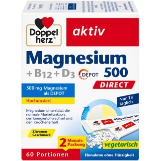 Doppelherz Magnesium 500 Mg Direkt Sticks Sinaasappel 60 Stuks