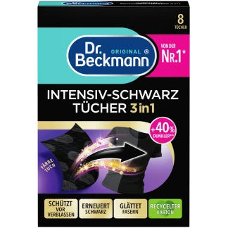 Dr Beckmann Intensief Zwart Kleurdoppen Textiel 3 in1 8 Stuks