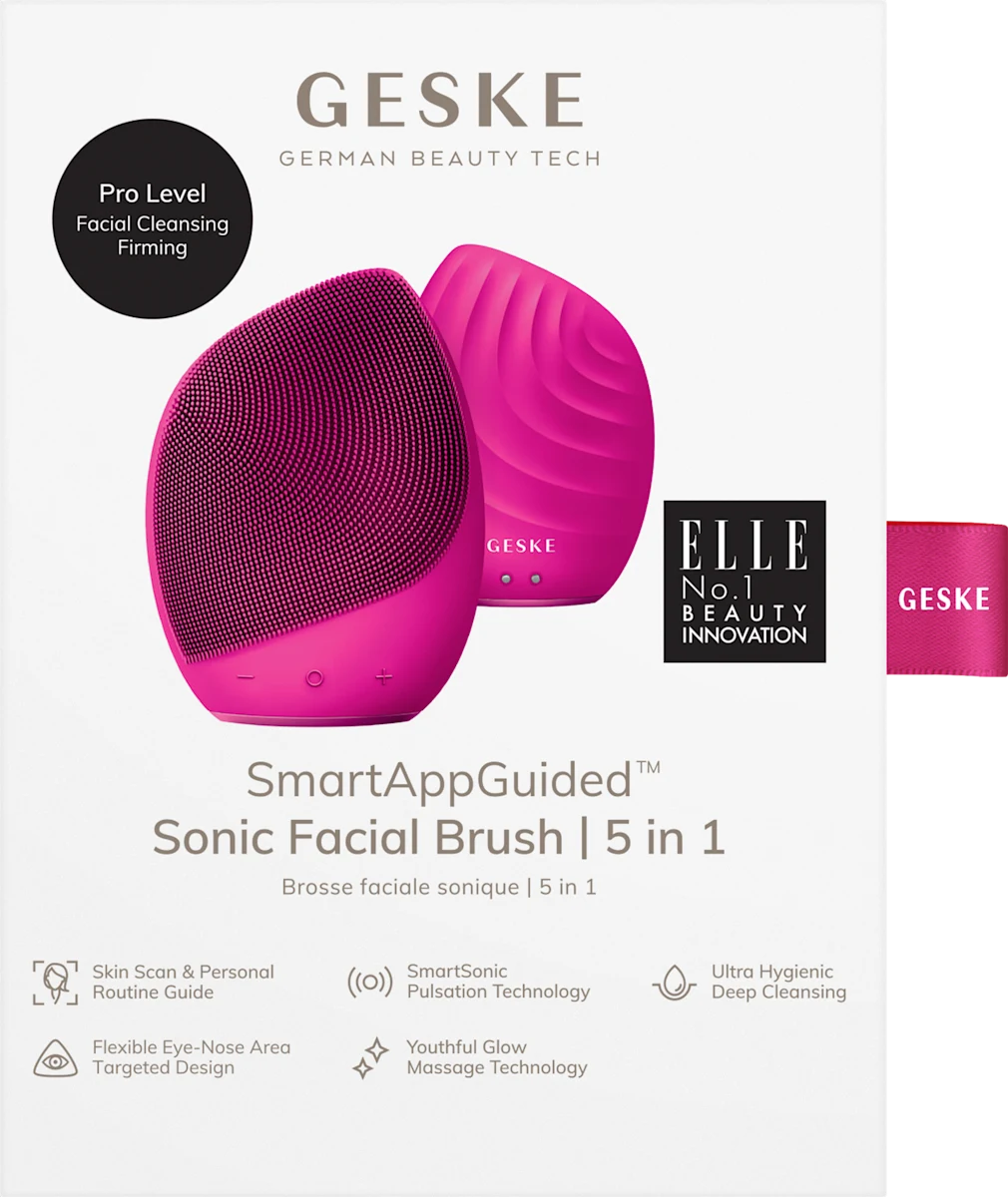 GESKE Sonic Facial Brush 5 in 1 Magenta Diepe Gezichtsreiniging en Massage