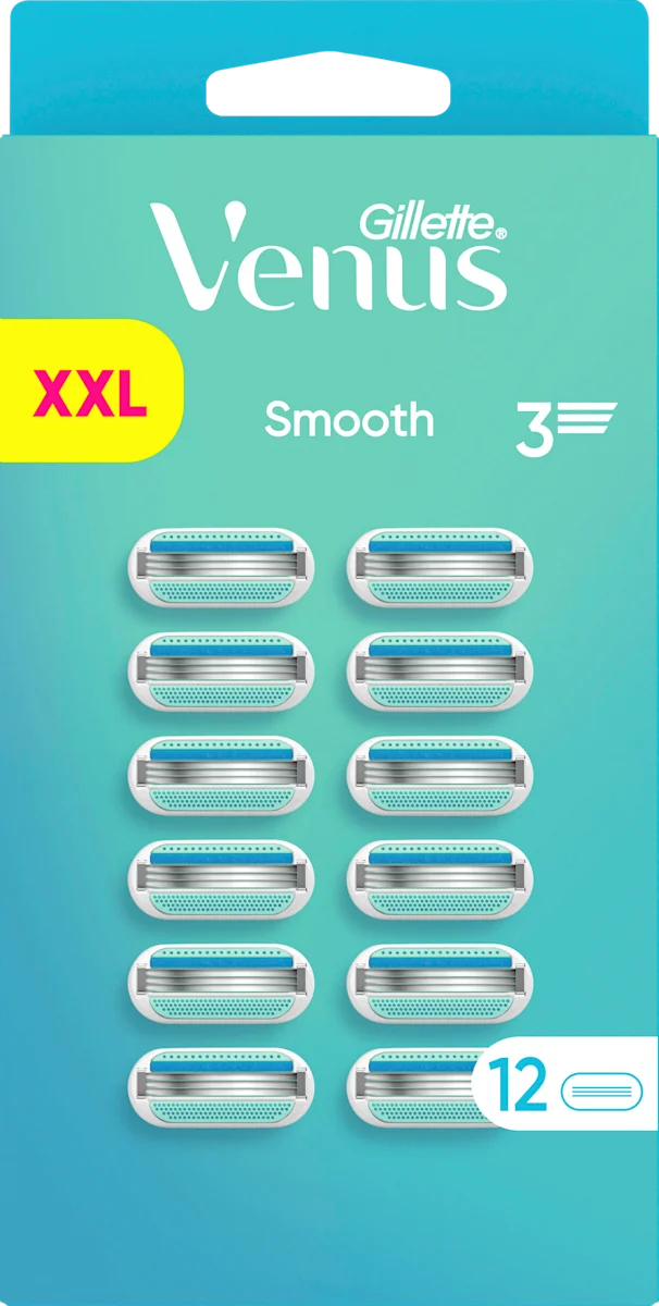 Gillette Venus Smooth Rasierklingen 12‑pack Vervangende Scheerkoppen