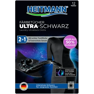 Heitmann Kleurbeschermingsdoekjes Ultra Zwart 2in1 – 12 Stuks