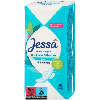 Jessa Maxi Maandverband 12 Stuks Active Shape Lang DM