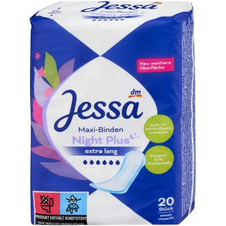 Jessa Nacht Maandverband 20 Stuks Maxi Night Plus DM