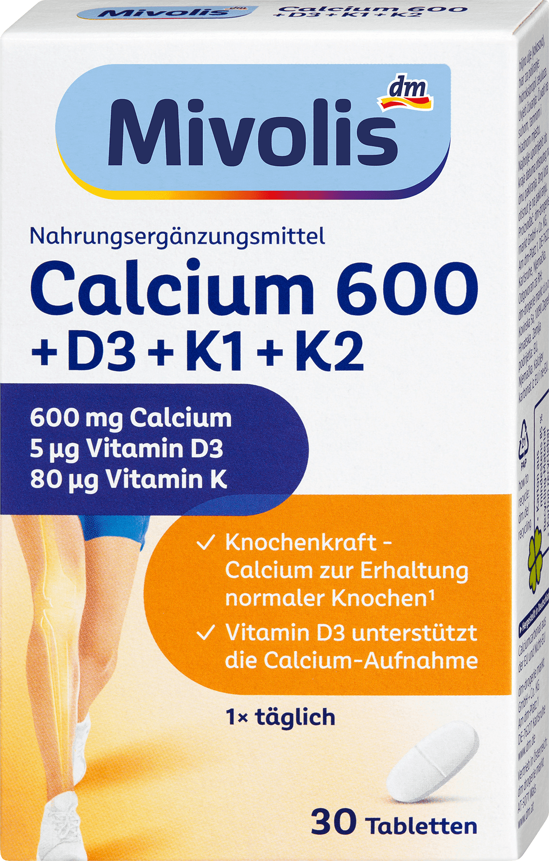 Mivolis Calcium 600 D3 K1 K2 30 Tabletten