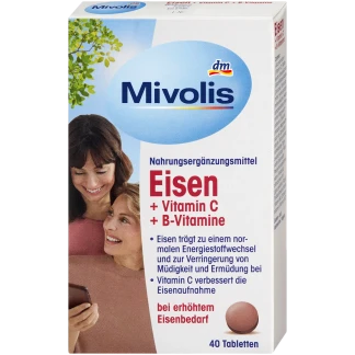 Mivolis Eisen Vitamine C B Tabletten 40 St IJzersupplement
