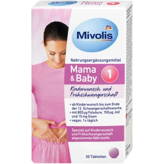 Mivolis Mama En Baby 1 Zwangerschap Foliumzuur Tabletten 30 Stuks