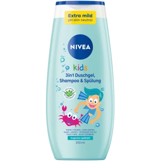 NIVEA Kids 3‑in‑1 Douchgel, Shampoo & Conditioner Appelgeur 250 ml