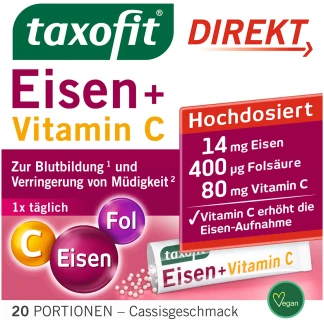 Taxofit IJzer Foliumzuur Vitamine C 20 St Zonder Water