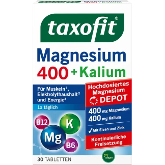 Taxofit Magnesium 400 Kalium Tabletten 30 Stuks
