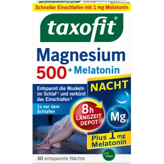 Taxofit Magnesium Nacht 500 Mg Melatonine 30 Tabletten