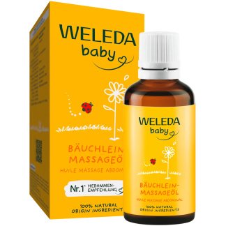 Weleda Baby Buikmassage Olie 50 ml Natuurlijke Babyolie Voor Ontspannen Buikmassage