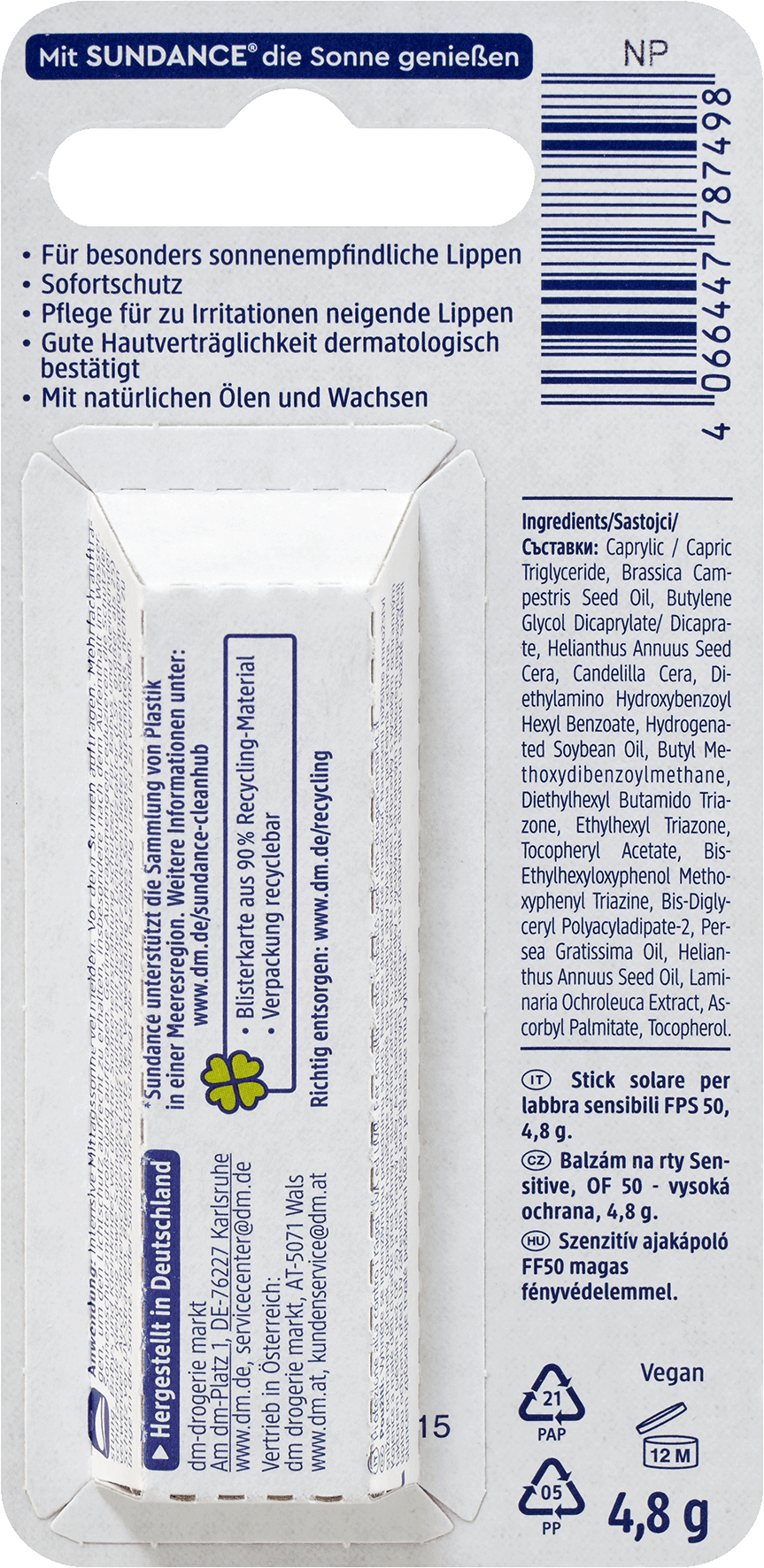 SUNDANCE Lippenbalsem Sensitief SPF 50 - Afbeelding 3