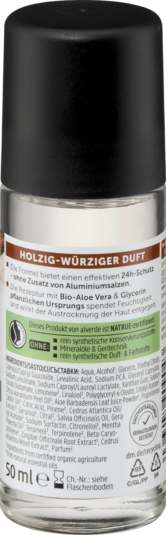 alverde MEN Deo Roll-On Rough Nature - Afbeelding 2