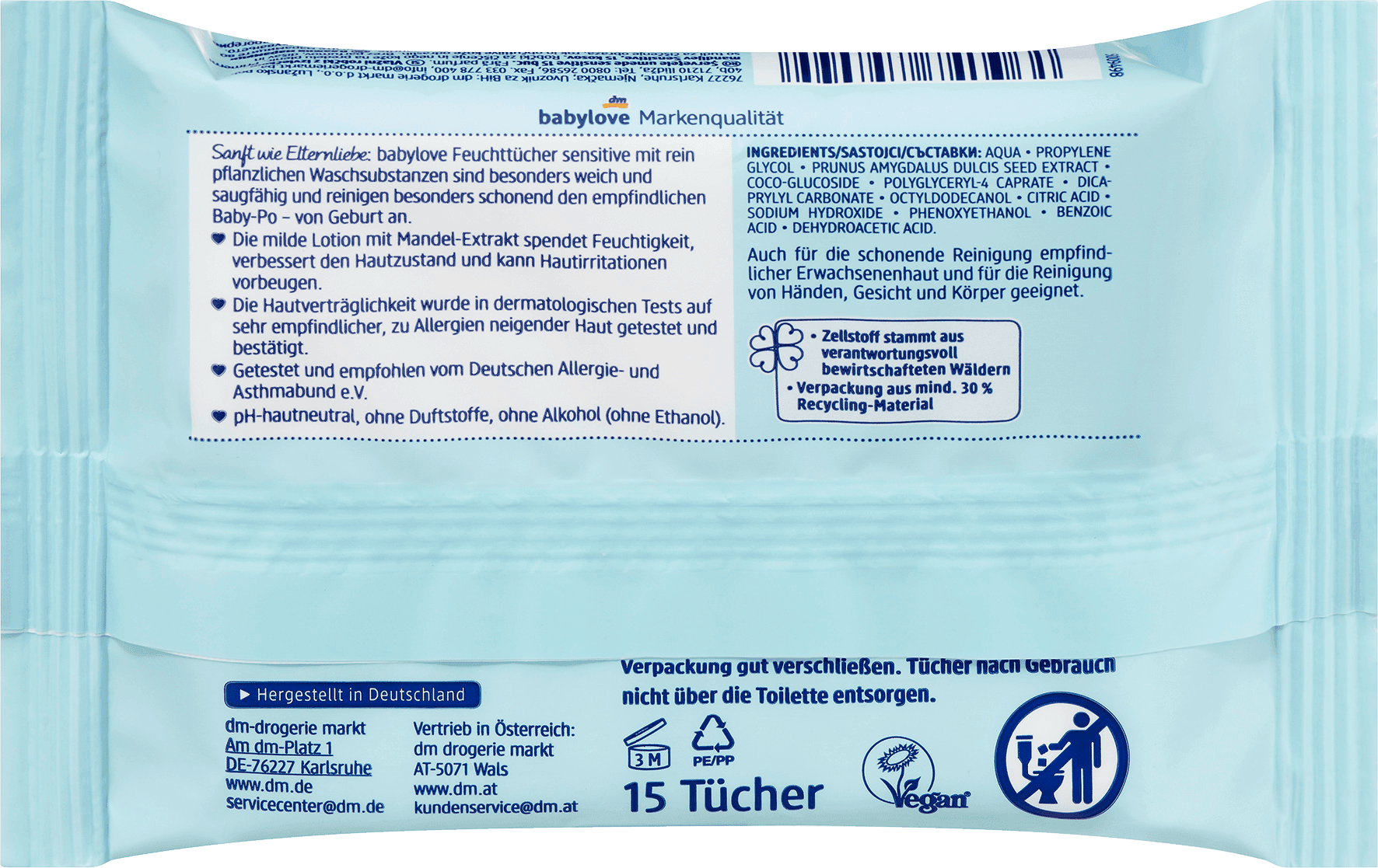 Babylove Billendoekjes Sensitive Reisformaat - Afbeelding 2