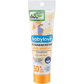 Babylove Zonnebrandcrème Baby En Kind Ultra Sensitive SPF50 Reisformaat