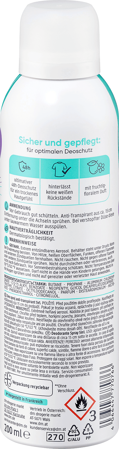 Balea Antitranspirant Deospray Protection 5in1 - Afbeelding 2