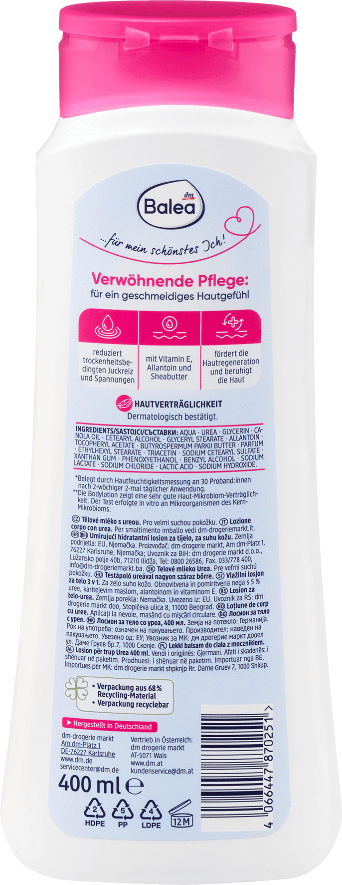 Balea Bodylotion Urea 400 ml - Afbeelding 2