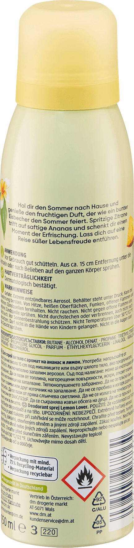 Balea Deo Bodyspray Lemon Lover - Afbeelding 2