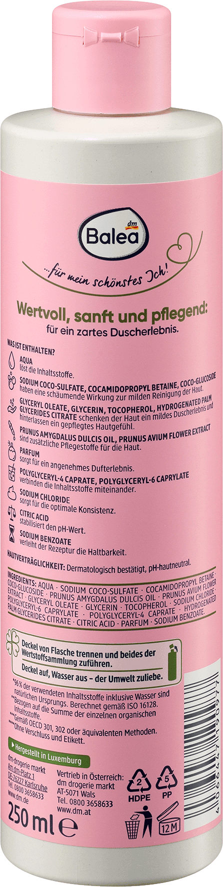 Balea Douchegel Natural Beauty Met Kersenbloesemextract En Amandelolie - Afbeelding 2