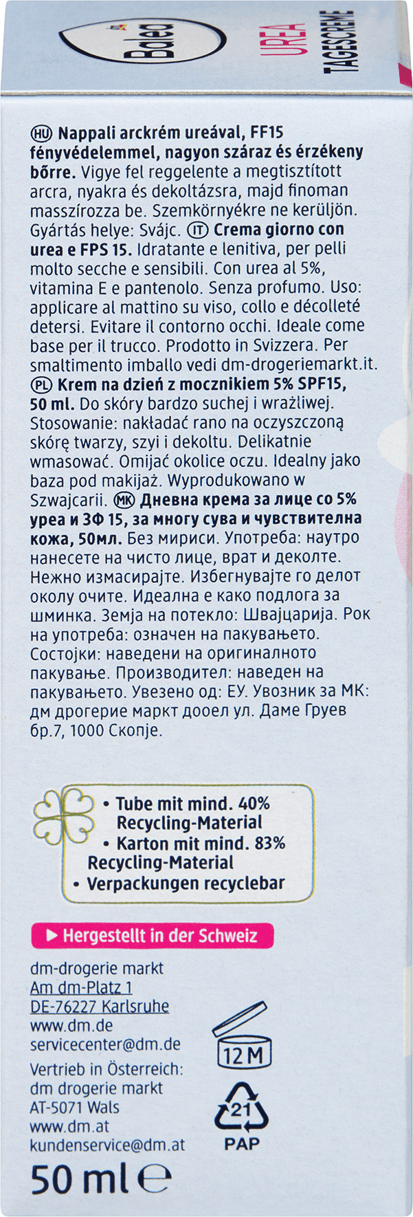 Balea Gezichtscrème Urea SPF 15 - Afbeelding 6