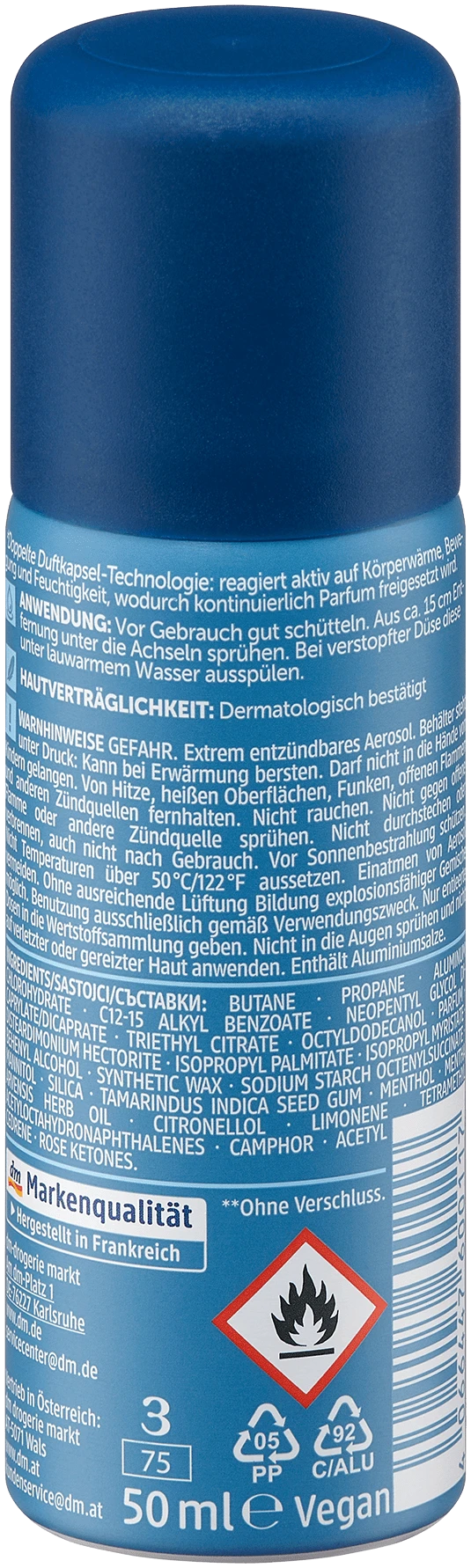 Balea Men Antitranspirant Deospray Fresh Reisformaat - Afbeelding 2