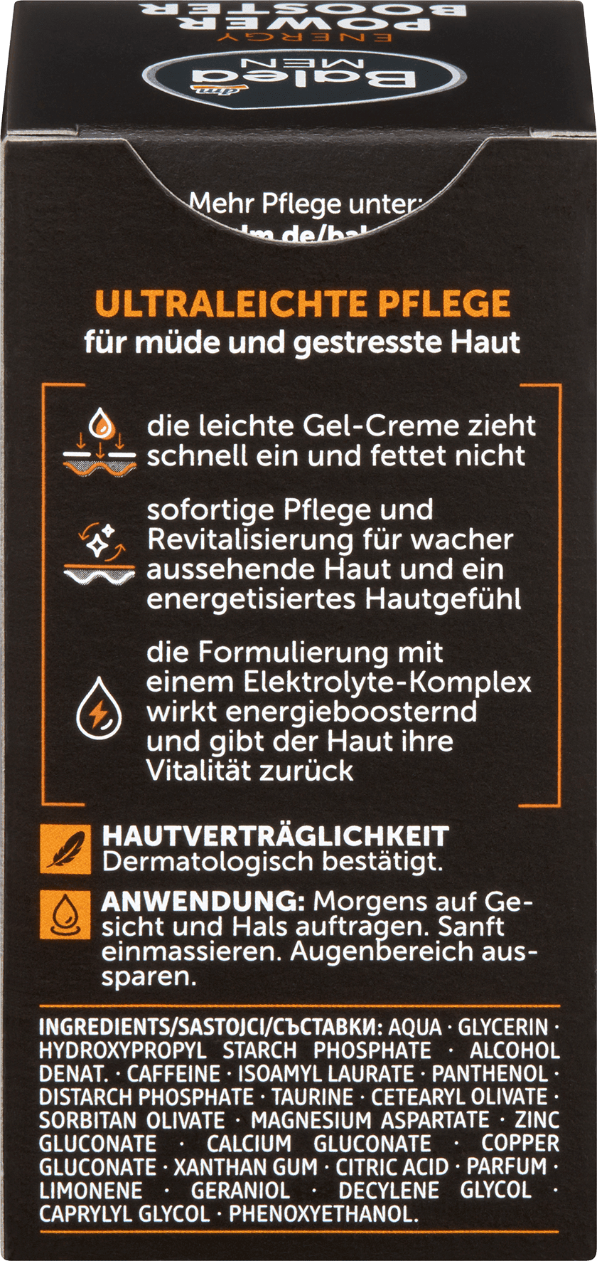 Balea Men Gezichtscrème Energy Power Booster - Afbeelding 3