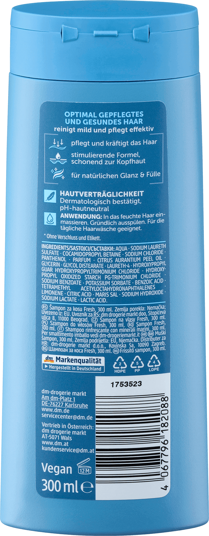 Balea Men Shampoo Fresh - Verfrissende Mannenshampoo - Afbeelding 2