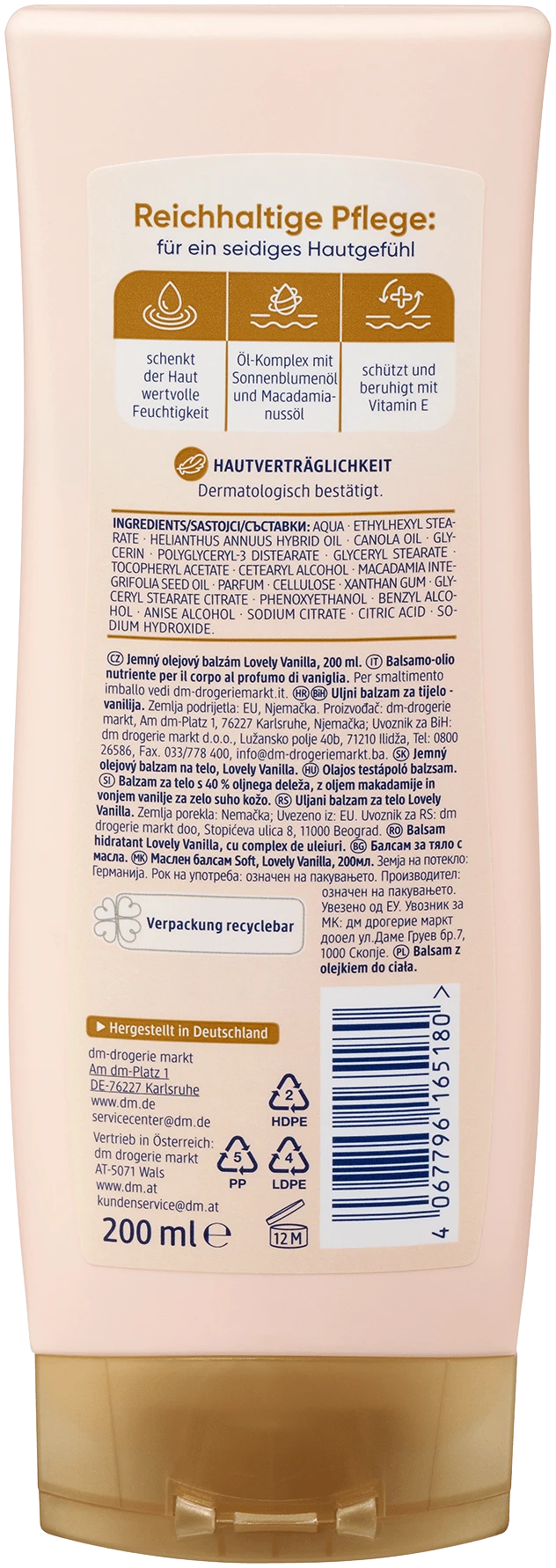 Balea Soft Oliebalsem Lovely Vanille - Afbeelding 2