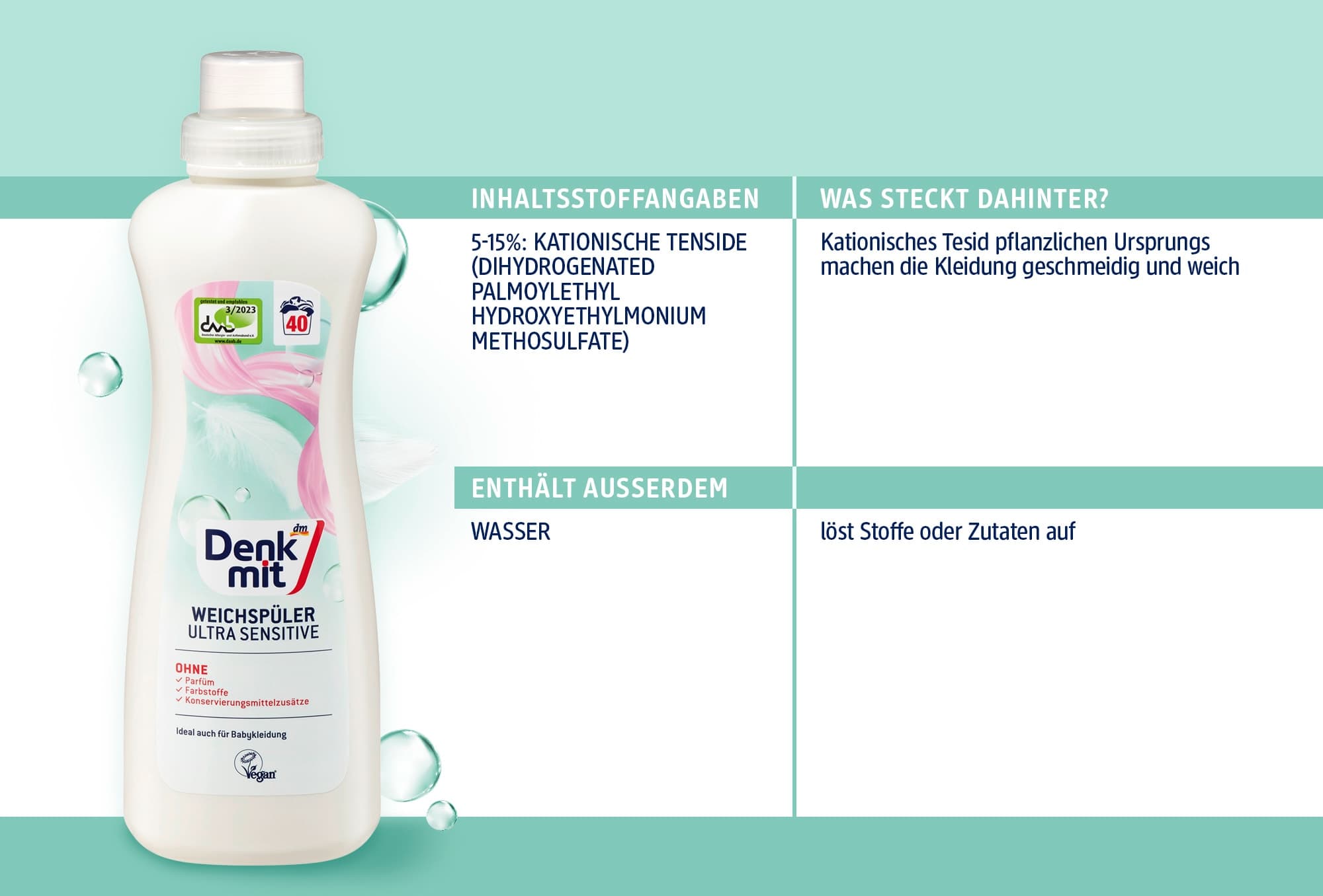 Denkmit Wasverzachter Ultra Sensitive 40 Wasbeurten - Afbeelding 3