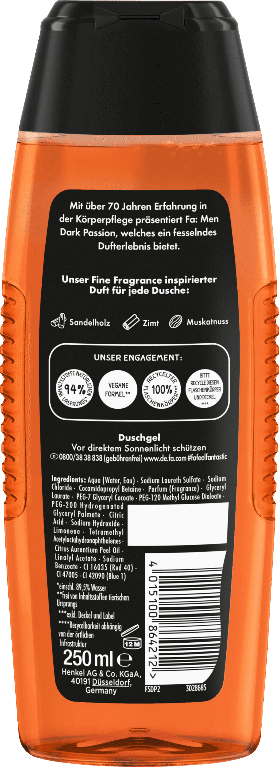 Fa Men Douchegel Men Dark Passion 3in1 - Afbeelding 2