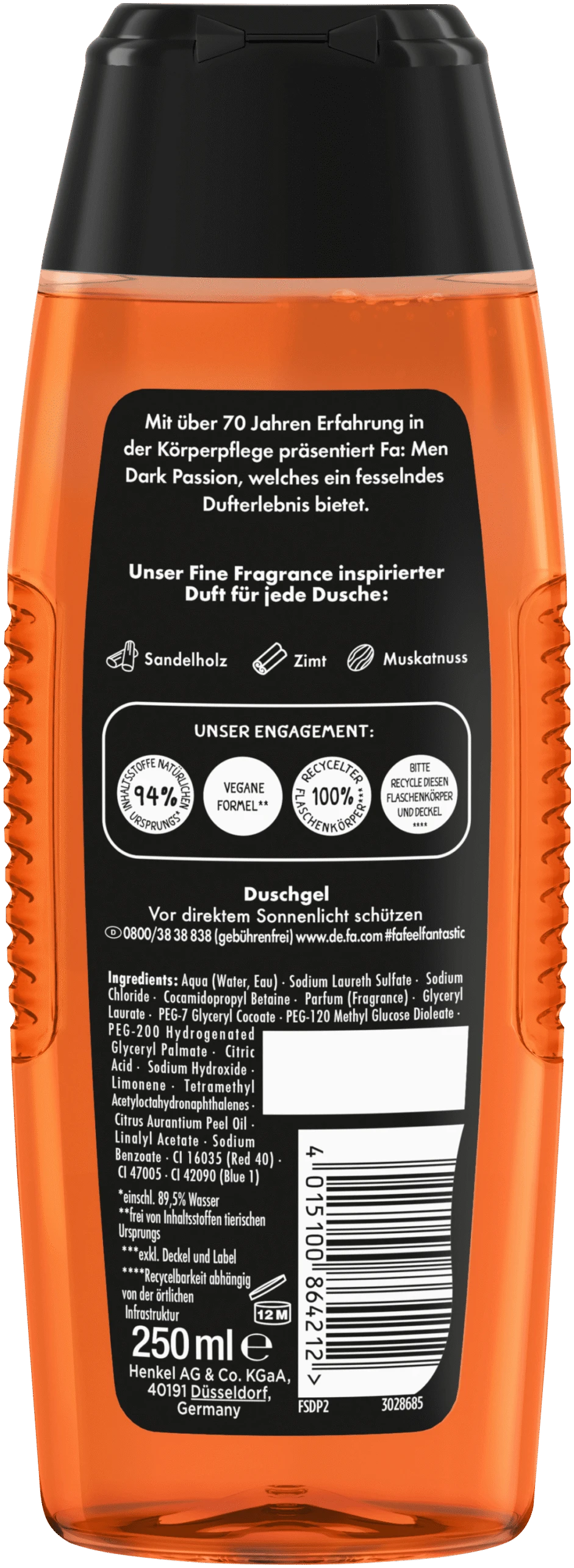 Fa Men Douchegel Men Dark Passion 3in1 - Afbeelding 2
